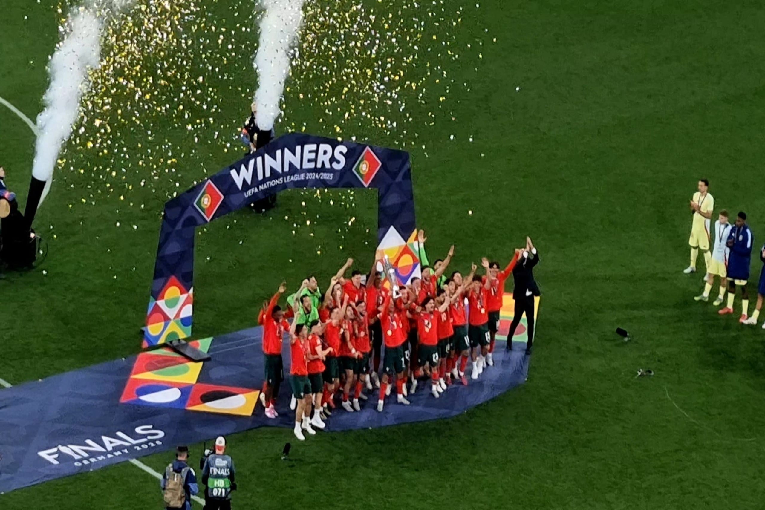 2025 UEFA NAtions League Cup Winners Portugal National Football Team led by Cristiano Ronaldo