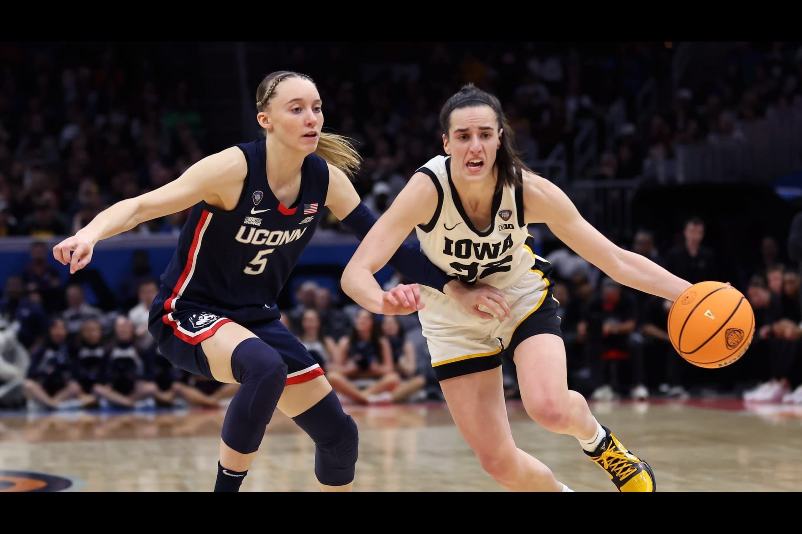 Paige Bueckers and Caitlin Clark